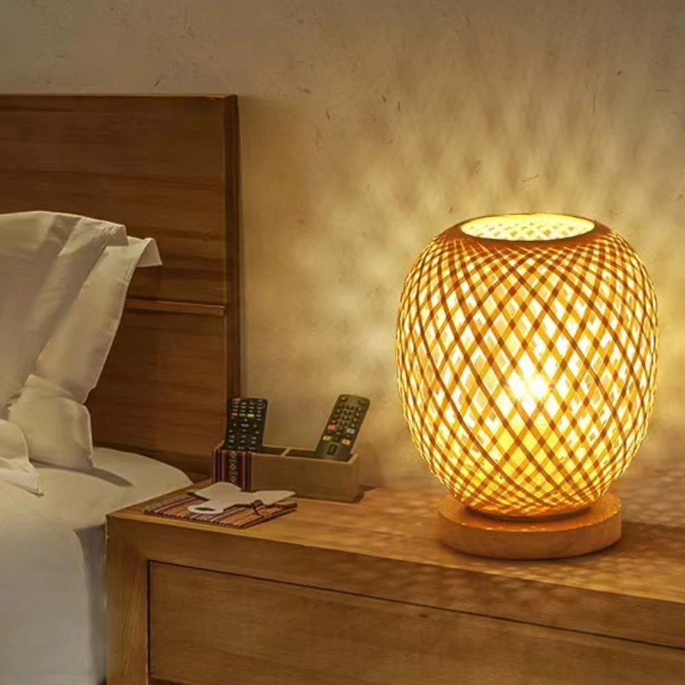LED Bamboo Lamp Plug LED Table Lamp Night Light Bedside Lamp Desktop Light - $32.16+
