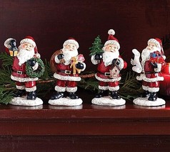 Hand Painted Santa Figurines (Set of 4) - £21.67 GBP