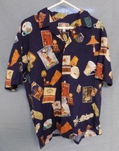 Vintage Kalaheo Hawaiian Shirt XL Unused Cigars Tikis Hula Girls Coffee Blue - £16.44 GBP