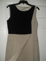 Calvin Klein New Tan/Black Colorblock Sleeveless Wear To Work Shift Dress  8 - £33.96 GBP