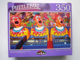 Jigsaw Puzzle Clowns Carnival Midway Game 350 Pcs 18.25" X 11" Puzzlebug/CraZArt - $3.22