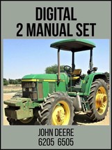 John Deere 6205  6505 Tractor Operation &amp; Repair Manual Set  TM4612 &amp; TM4608 USB - £21.26 GBP