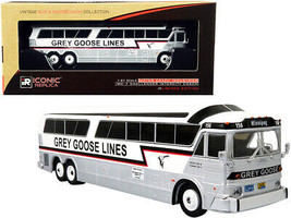 MCI MC-7 Challenger Intercity Coach Grey Goose Lines Winnipeg Canada White Silve - $54.39