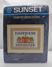 Sunset &quot;Happiness is Homemade&quot; Counted Cross Stitch Kit - New in Opened ... - £7.46 GBP
