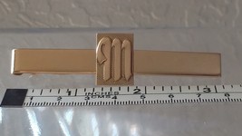 Vintage Men&#39;s Jewelry Tie Clasp Gold Tone with Initial M Signed Hickok - $373.45 MXN