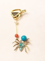 18k Solid Australian Black Opal Spider Turquoise Pendant - £1,359.35 GBP