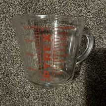 Vintage Pyrex 4 Cup D-Handle Measuring Cup # 532 Red Lettering 1 Quart - £27.68 GBP