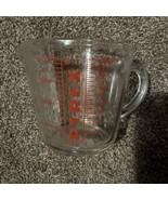 Vintage Pyrex 4 Cup D-Handle Measuring Cup # 532 Red Lettering 1 Quart - $659.68 MXN