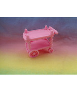 Plastic Dollhouse Miniature Plastic Pink Two Tier Cart Parts Accessories - £2.32 GBP