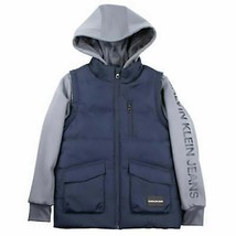 Calvin Klein Jeans Youth Boys 2-in-1 Hooded Jacket, NAVY, M 10/12 - £21.76 GBP