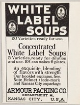 1899 Print Ad White Label Concentrated Soups Armour Packing Co. Kansas City,MO - £8.15 GBP