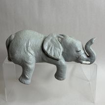 Vintage Gray Elephant Shelf Edge Figurine Statue Home Decor Textured - $21.15 CAD
