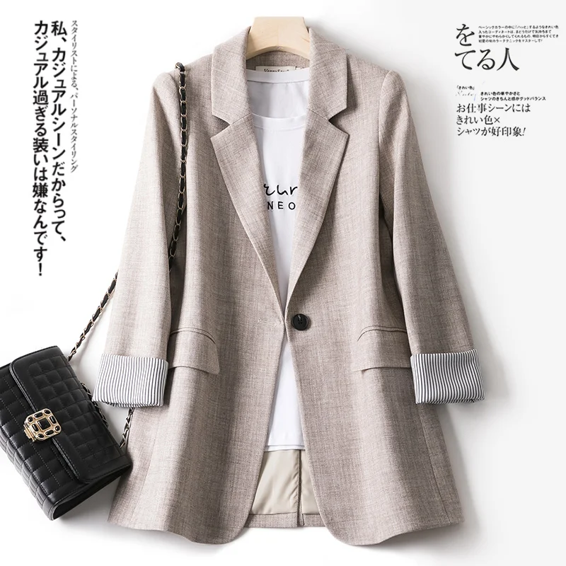 Black suit jacket female spring and autumn 2021  Korean version of -end  back sp - £146.94 GBP