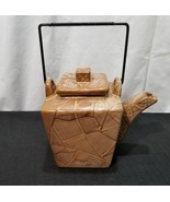 Pier 1 Canyon Teapot Brown Textured Stoneware - $14.01