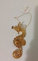 Seahorse Golden Ornament Handblown Glass Egypt Egyptian 14K Gold trim Oc... - $24.70
