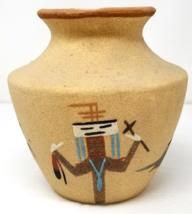 Sand Pottery Vase Navajo Native American Painted Landscape Signed A Begay - £30.01 GBP