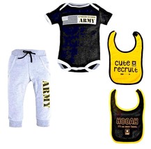 4-Piece Army Baby Jogger Set with Bibs - Officially Licensed - £23.56 GBP