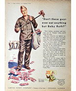 Curtiss Candy Baby Ruth Soldier Man Cave Baby Ruth 1943 Vintage Print Ad... - $12.02