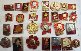 Lenin Pins Vintage Badges Collection Soviet Union USSR Russia Lenin Lapels RARE  - £23.35 GBP