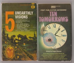 5 Unearthly Visions &amp; Ten Tomorrows 1965 /1973 1sts sf anthologies - £15.66 GBP