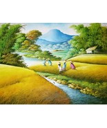 Harvesting in the Tropical Paradise Painting - $250.00