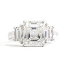 Authenticity Guarantee 
GIA 3-Stone Emerald Cut Trapezoid Diamond Platinum En... - £29,971.85 GBP