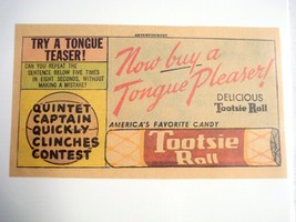1963 Ad Tootsie Roll Tongue Teaser Starts With Quintet - £6.38 GBP
