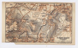 1904 Original Antique Map Of Vicinity Of Villejuif Clamart Sceaux / Paris France - £17.07 GBP