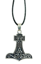Thors Hammer Collar Viking Odin Skane Raven Colgante 30&quot; Tie Cord Norse Pagan - £5.05 GBP