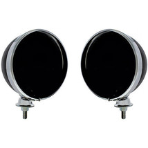 7&quot; Black Dietz Semi Truck Headlight Lamp Bucket Housing Chrome Rim &amp; Wir... - £43.41 GBP