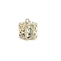 Vintage Sterling Signed 925 Filigree Style Box with Gems Miniature Charm Pendant - $34.65