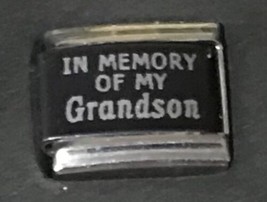 In Memory Of My Grandson Wholesale Italian Charm Enamel 9mm Link K40 - $15.00