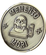 Memento Mori Medallion Skull Hourglass Remember You Must Die Coin - $5.42 CAD