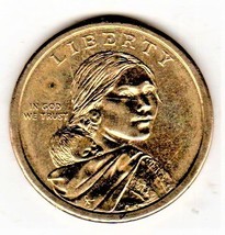 $1 Coin U. S. Liberty Sacagawea Gold Color Coin. No Date &amp; No mint Mark Rare - £3.19 GBP