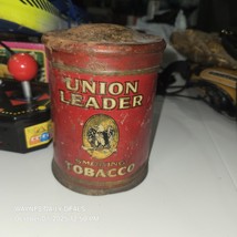 Vintage Union Leader Smoking Tobacco 12 oz Tin Can with Lid House of Win... - $19.79
