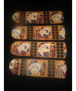CUSTOM GAME ROOM CEILING FAN  CARDS KING JACK ACE DICE DIAMOND POKER CHIPS - $2,251.61 MXN