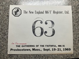 1969 Gathering Of The Faithful GOF MG Club - THE NEW ENGLAND MG’T’ REGIS... - $456.11 MXN
