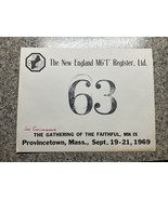 1969 Gathering Of The Faithful GOF MG Club - THE NEW ENGLAND MG’T’ REGIS... - $34.78 CAD