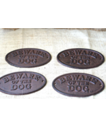 4 BEWARE OF THE DOG SIGNS RUSTIC WALL DECOR FENCE KENNEL SIGN CAST IRON ... - $693.08 MXN