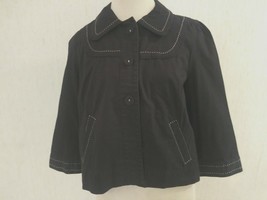 New Ann Taylor LOFT 3/4 Sleeve Black Cotton Blend Jacket Size 8 NWT  - $14.84