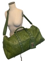 Big Buddha Green Weekender Duffle Bag Vegan Alligator Leather 21”x12”x8” - £75.93 GBP