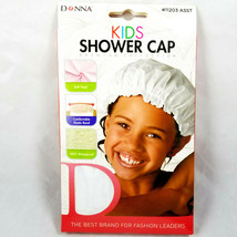 Donna Brand Kids Shower Cap White Soft Vinyl Comfortable Elastic Waterproof - £9.74 GBP