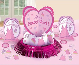 Amscan Shower with Love Baby Girl Table Decorating Kit, Multi Sizes, Mul... - £6.95 GBP