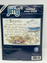 1999 FOOTPRINTS Beach Counted Cross Stitch Kit Dimensions 7x5” - 16700 H... - $8.59