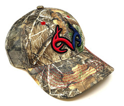 Realtree Red Blue Antler Logo Camo Mesh Trucker Snapback Hat Cap Hunting Outdoor - £8.87 GBP