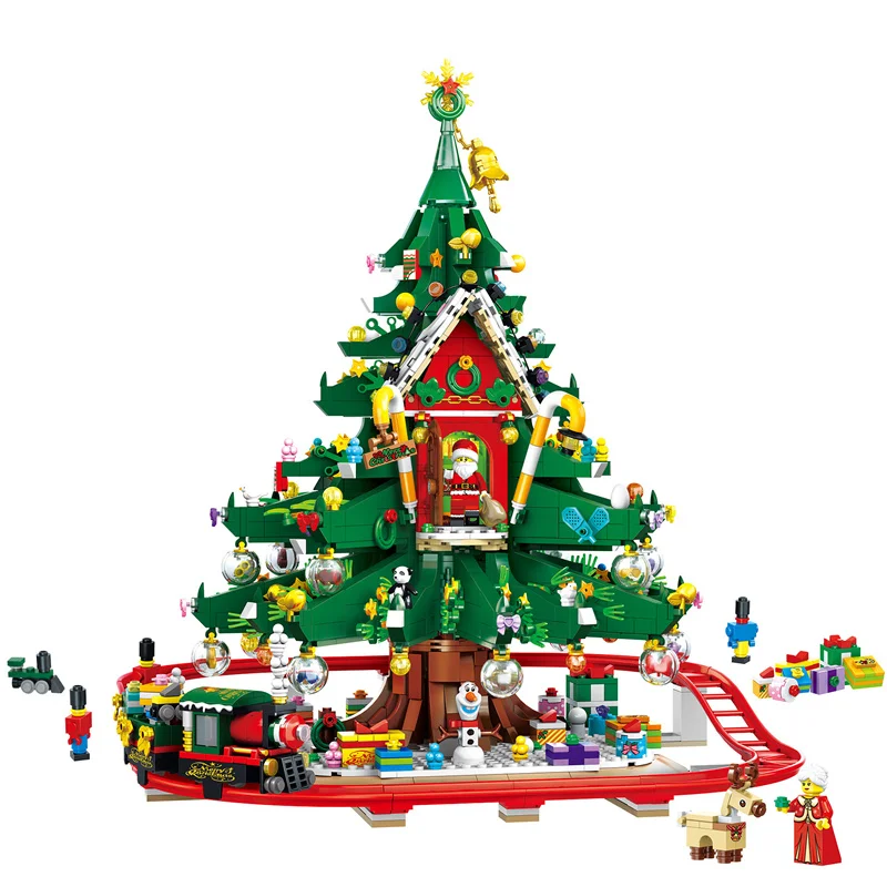 2022 New 88013 Christmas Tree 2100pcs Winter Village Train Santa Claus Elk N - £90.38 GBP