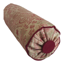 Vintage Bolster Pillow, High Quality Upholstery Cotton, Floral Jacquard, 6x16&quot; - £42.24 GBP