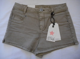 Women&#39;s Juniors Vanilla Star High Rise Shortie Shorts Gray Stone Size 0 NEW - £15.59 GBP