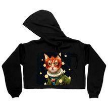 Christmas Print Women&#39;s Cropped Fleece Hoodie - Themed Cropped Hoodie for Women  - £44.93 GBP+