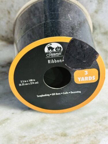 Wired Ribbon~Black Sequin~2.5&quot;~Wavy~Christmas~Holiday~Wreath~Bow 3 Y - $11.76